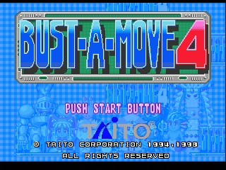 Bust-A-Move 4 title screen for Playstation